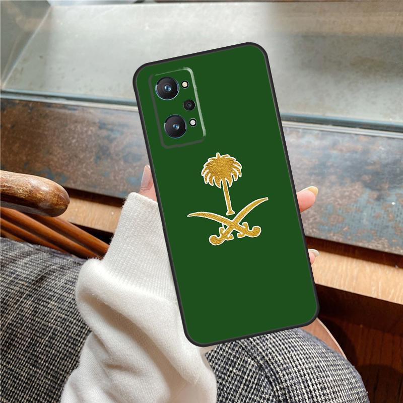 Чехол-книжка с флагом Саудовской Аравии для Realme 12 Pro Plus 11 13 14 C63 C61 C55 C51 C53 C25 C65 C67 C71 C75 GT6 GT7 15 Pro