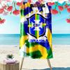 CBF Brasil Print Beach Towel, Large Soft Quick Dry Towel for Beach Camping Swimming