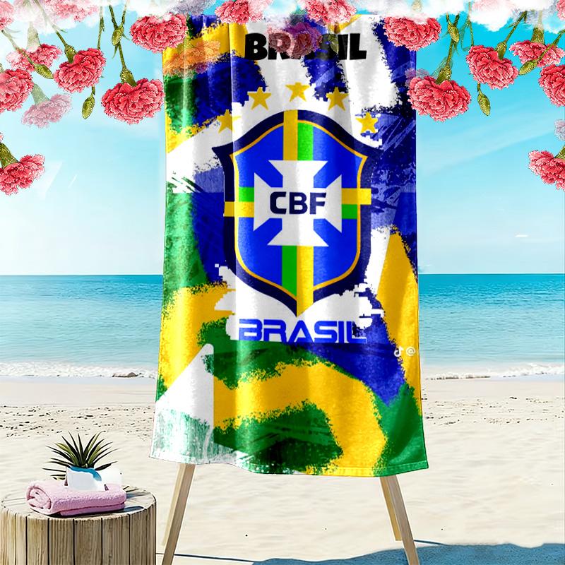 CBF Brasil Print Beach Towel, Large Soft Quick Dry Towel for Beach Camping Swimming