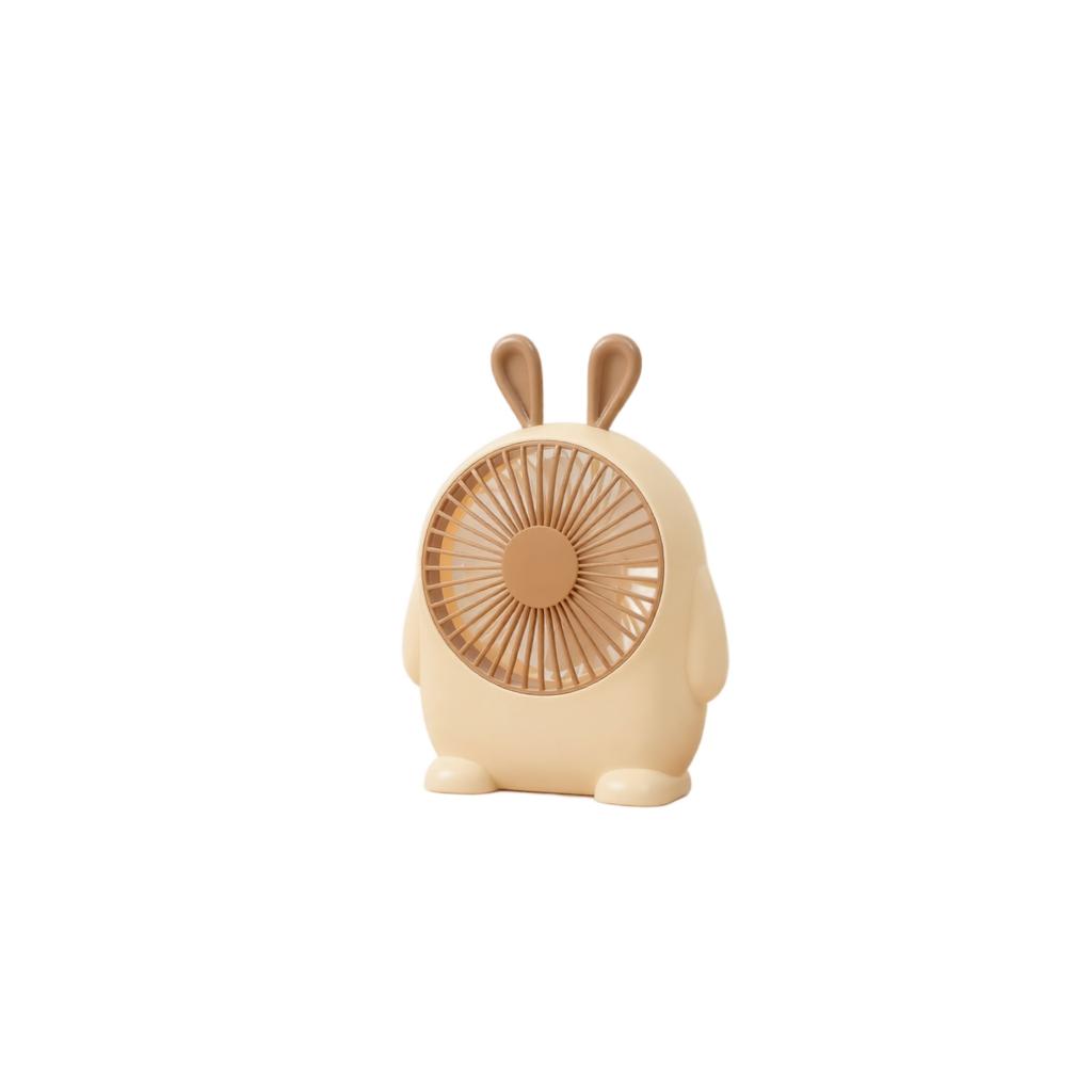 Rechargeable Desktop Fan with Cute Rabbit Shape Small Portable USB Powered Personal Cooling Fan for Office Home Travel Use