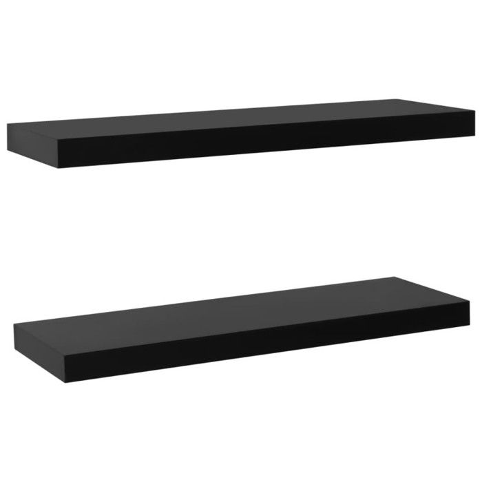 VidaXL Floating Wall Shelves 2 Pcs Black 80x20x3.8 Cm 288202