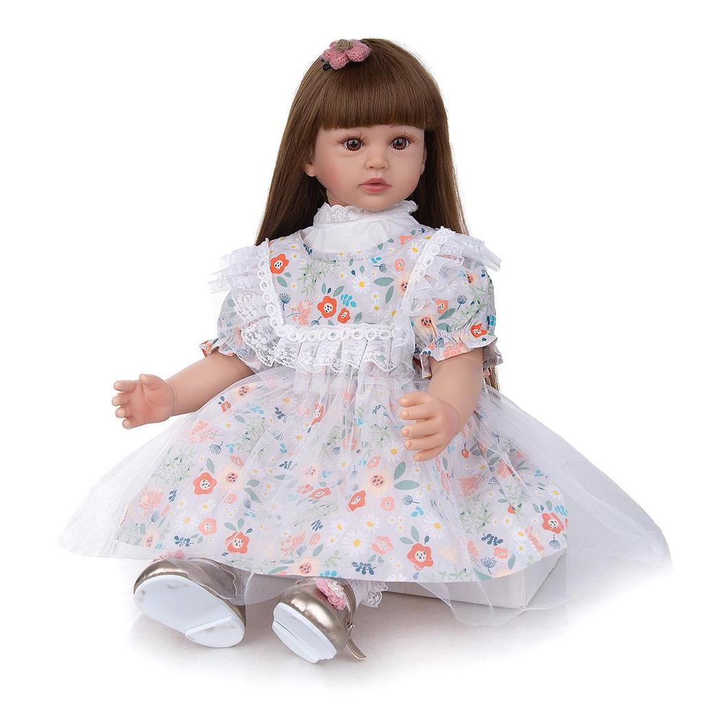 Супер кукла с длинными волосами, 24 дюйма, куклы реборн, 60 см, тканевое тело, реалистичная кукла принцессы для девочек, подарки на день рождения, Рождество