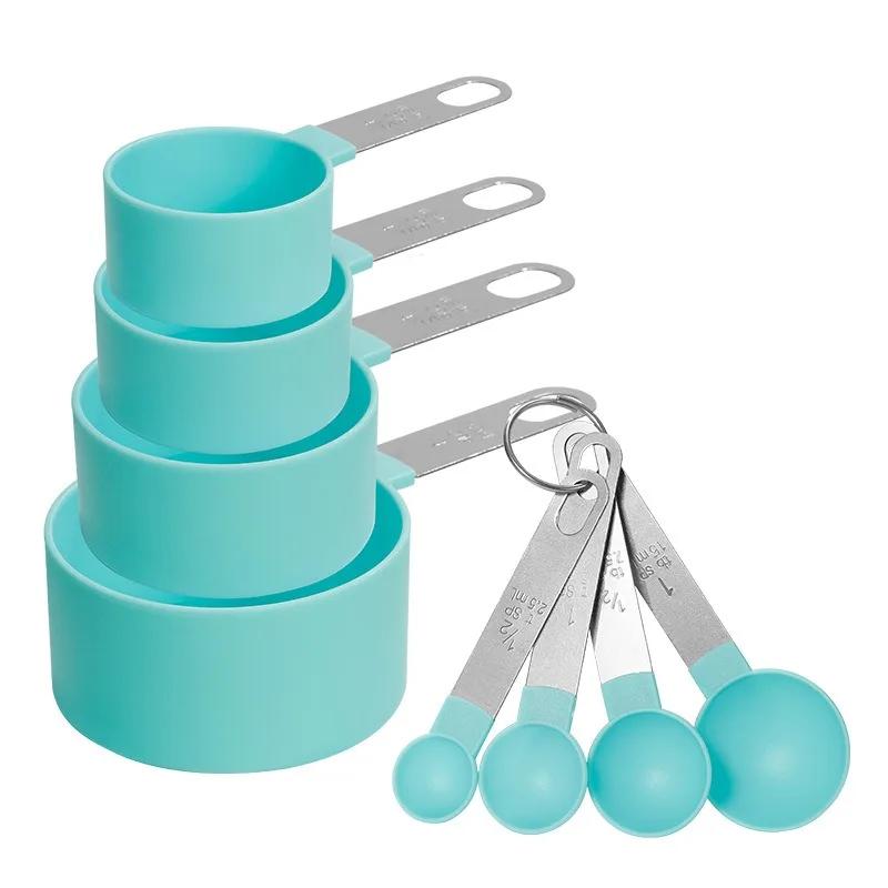 8 шт./набор мерных стаканов, ложек с ручкой из нержавеющей стали, для выпечки, тортов, кондитерских изделий, кухонных принадлежностей, для измерения емкости, кухонный гаджет