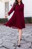 Женское платье большого размера Бордовое красное двубортное шифоновое платье больших размеров