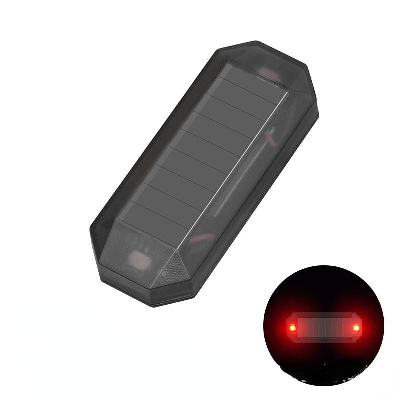 Car Solar LED Mini Warning Light Night Ride For Motorcycle Vehicle Bicycle Tail Light Anti-rear Strobe Warning Light YSL