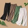 1PC Breathable Cotton Linen Wide Leg Pants Trousers Pants Straight Tube Pants Women Loose Casual