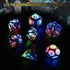 7 шт./компл. светодиодные светящиеся игральные кости Type-C перезаряжаемые RGB светящиеся многогранные игральные кости D4 D6 D8 D10 D12 D20 мигающие игральные кости для взрослых семейная вечеринка настольная игра
