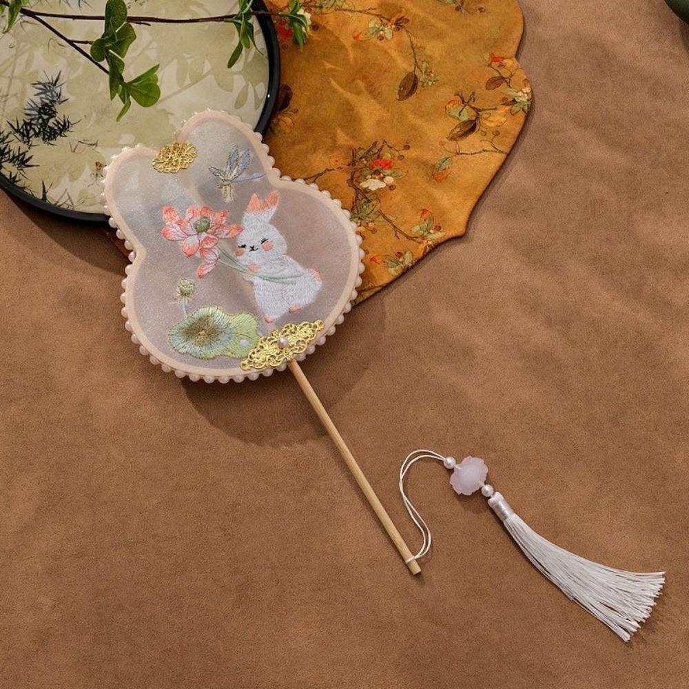 Handheld Ancient Style Fan Rabbit Shaped Dance Fan Decorative Fan Hanfu Fan Stage Performance