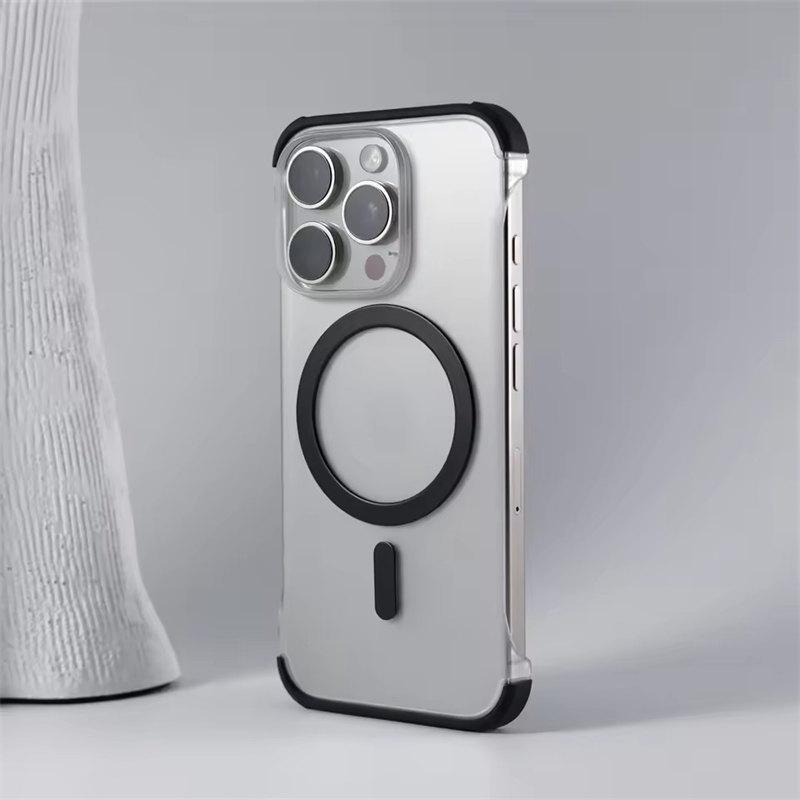 Ultra Thin Matte Frameless Magnetic Magsafe Case For iPhone 16 15 14 13 12 Pro Max 16 Plus Wireless Charging PC Shockproof Cover