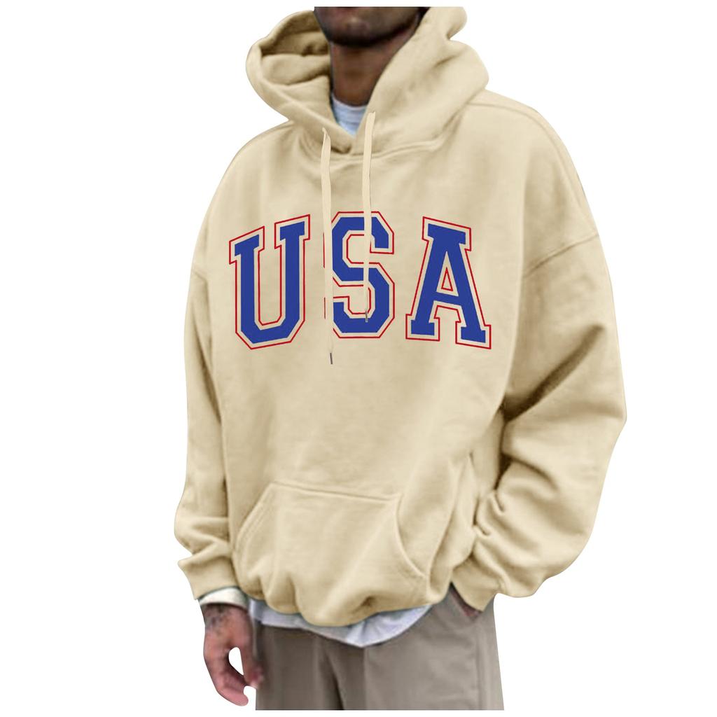 Men's Loose Printed Hooded Sweatshirt Men's Casual Fashion Sports Sweatshirt
