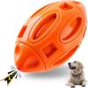 Dog Chew Toy Durable Tough Ball Squeaky Dog Toy for Large Dog Training Rubber Teething Toy Dog Great Gift for Dogs (Orange)