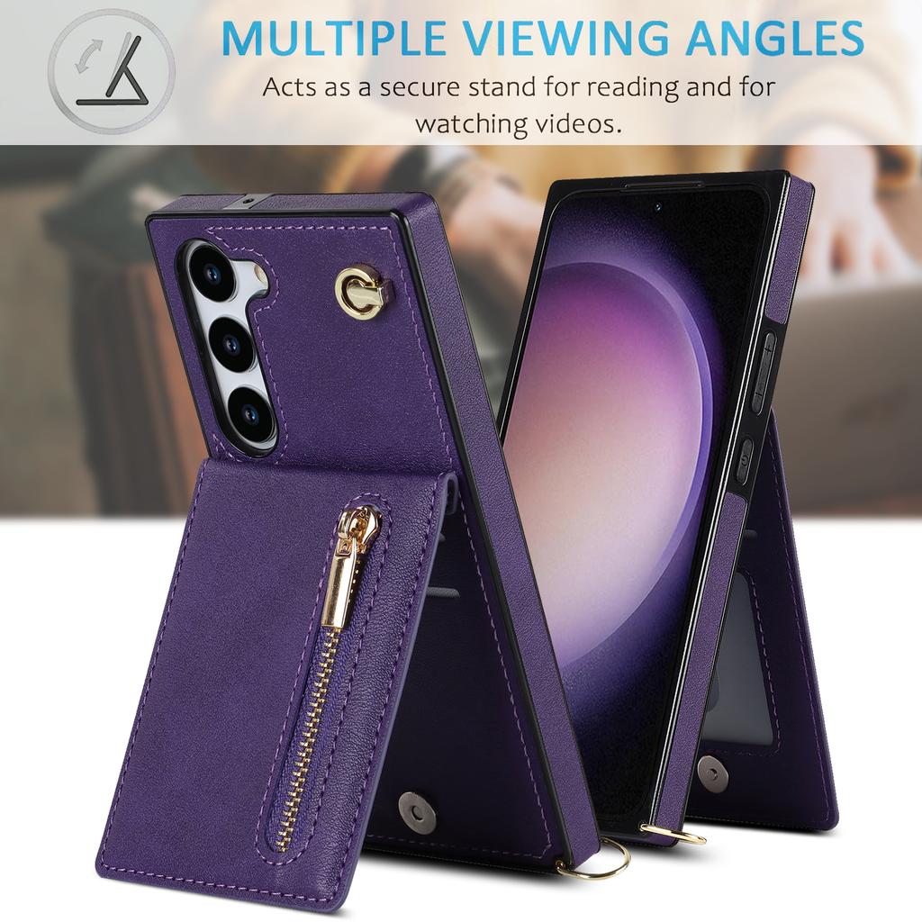 Кошелек на молнии с несколькими картами и длинный висящий чехол для телефона на веревке для серии iPhone Samsung Galaxy S9 S10 S20 S21 S22 S23 Note9 Note10 Note20...