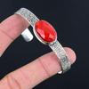 Уникальный элегантный модный браслет из стерлингового серебра 925 пробы с овальным натуральным итальянским красным кораллом