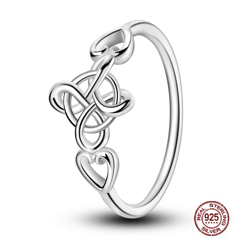 Women's Silver Finger Rings Original 925 Sterling Heart Star Moon Geometric Inlay Zircon Stackable Cocktail Ring Wedding Jewelry