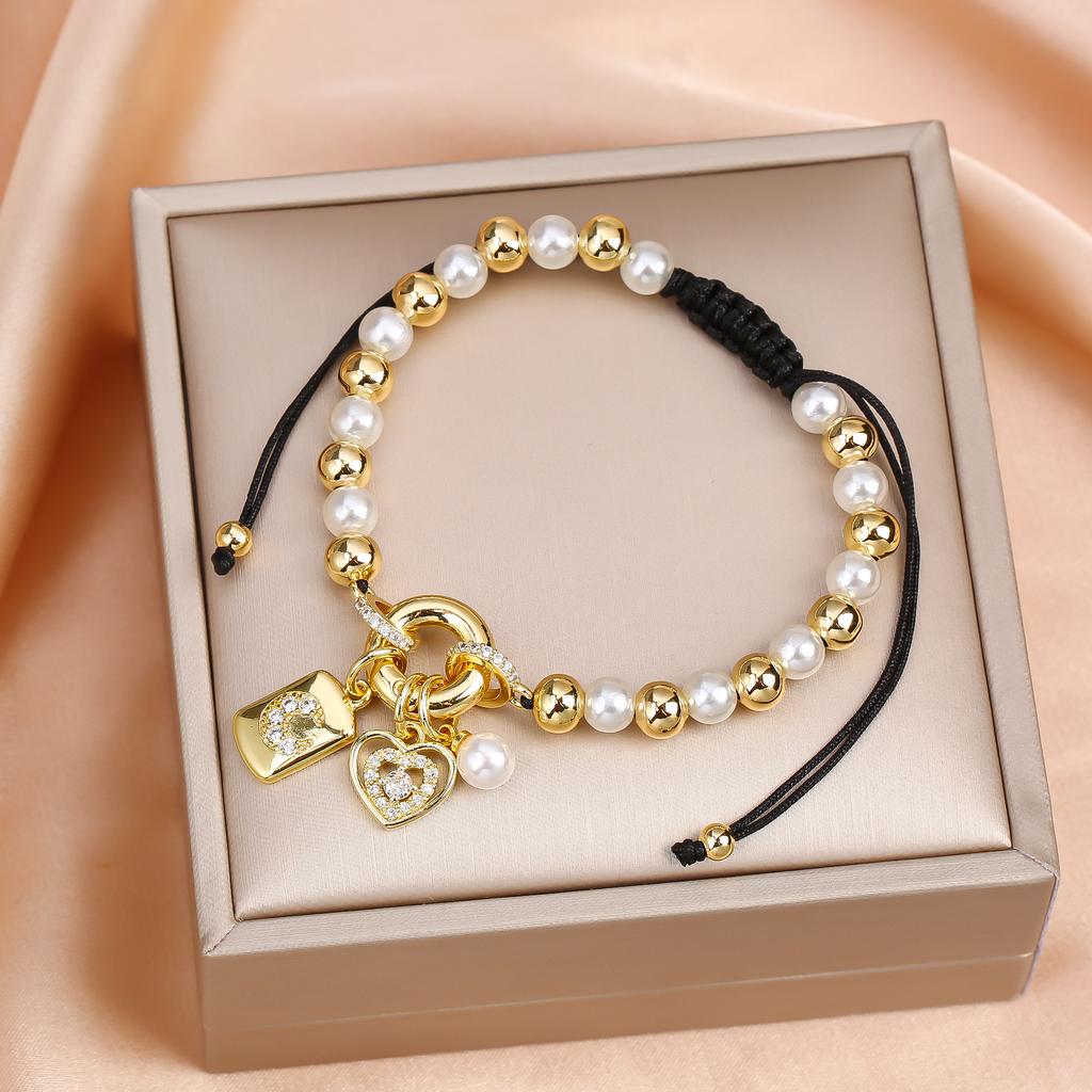 New Trend Crown Star Theme Zircon Bracelet Venezuela Flag Cross Pearl Chain Bracelet Fashion for Woman Girl Daily Wear Jewelry