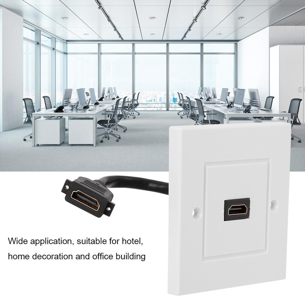 Белая настенная панель HDMI с кабелем для здания домашнего офиса отеля, стандарт США
