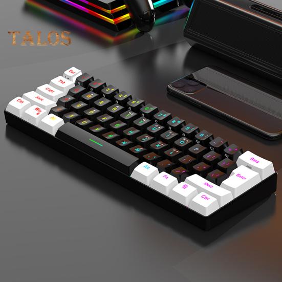 Проводная механическая игровая клавиатура с RGB-подсветкой, универсальная 61 клавиша, мини-проводная офисная клавиатура с мышкой