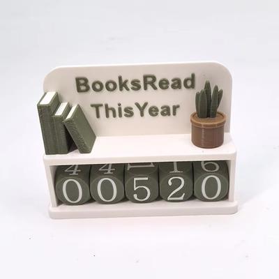 3D-печатный 3D-счетчик прочитанных книг Знак «Книги, прочитанные в этом году» Знак «Любитель книг» Счетчик прочитанных книг Креативный ручной счетчик