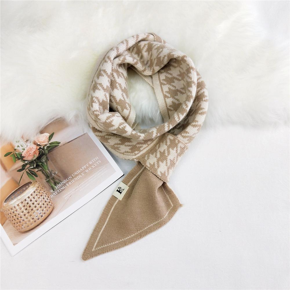 Леопардовый вязаный шерстяной шарф, женский осенне-зимний модный шарф, теплый шарф