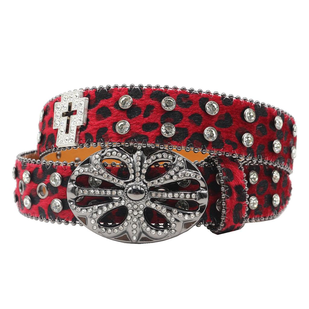 New Gothic Leopard Print Plush Belt Spring and Summer Retro Evergrande Shibuya Hot Girl American Wide Belt