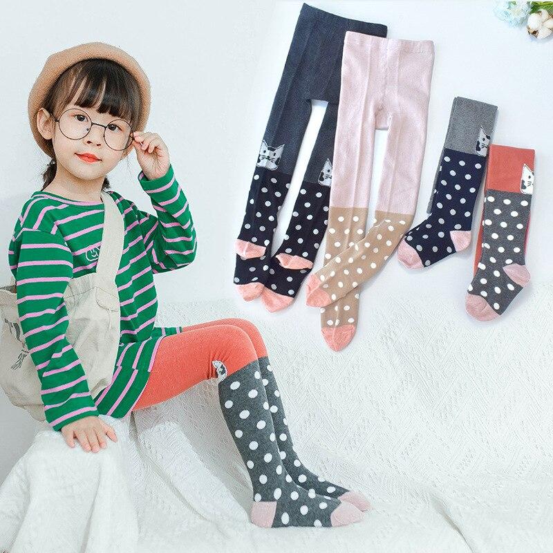 Spring Autumn Cute Baby Tights Kids Girls Knit Tights Cotton Dot Pantyhose For Toddler Children Stockings Infant Stuff
