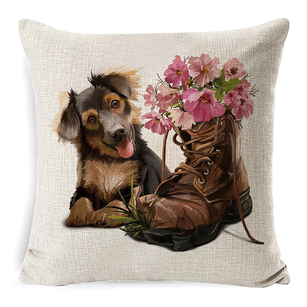 Африканское животное Льняная наволочка Подушка для офисного дивана Офисная поясничная подушка Маленькая подушка