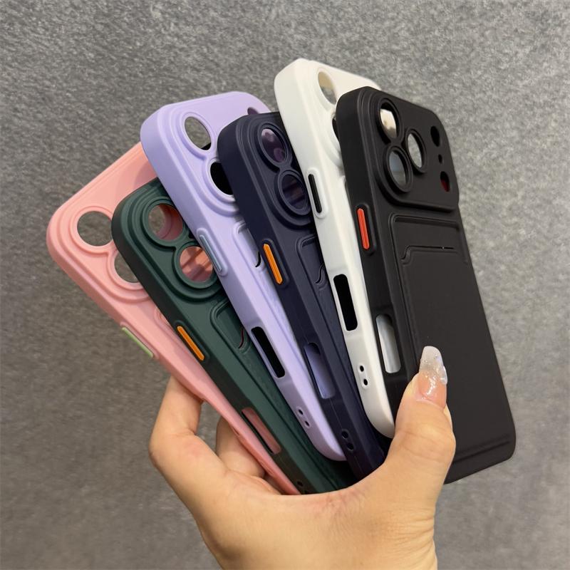 Роскошный Мягкий Силиконовый Чехол-Кошелек Для iPhone 17 Air 16E 15 14 Plus 13 12 Mini 11 Pro Max XR XS Ударопрочный Слот Для Карты Защитная Крышка