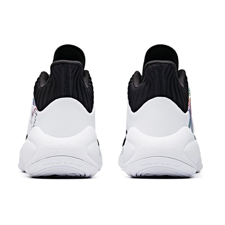 Anta Амортизирующие нескользящие прочные баскетбольные кроссовки среднего размера мужские кроссовки черные белые 11931605-4