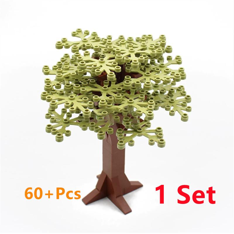 Buildings Blocks Tree Flower Sets City Plant Garden Bonsai Forest Natural City Street View Park Jungle MOC Model Toys For Kids