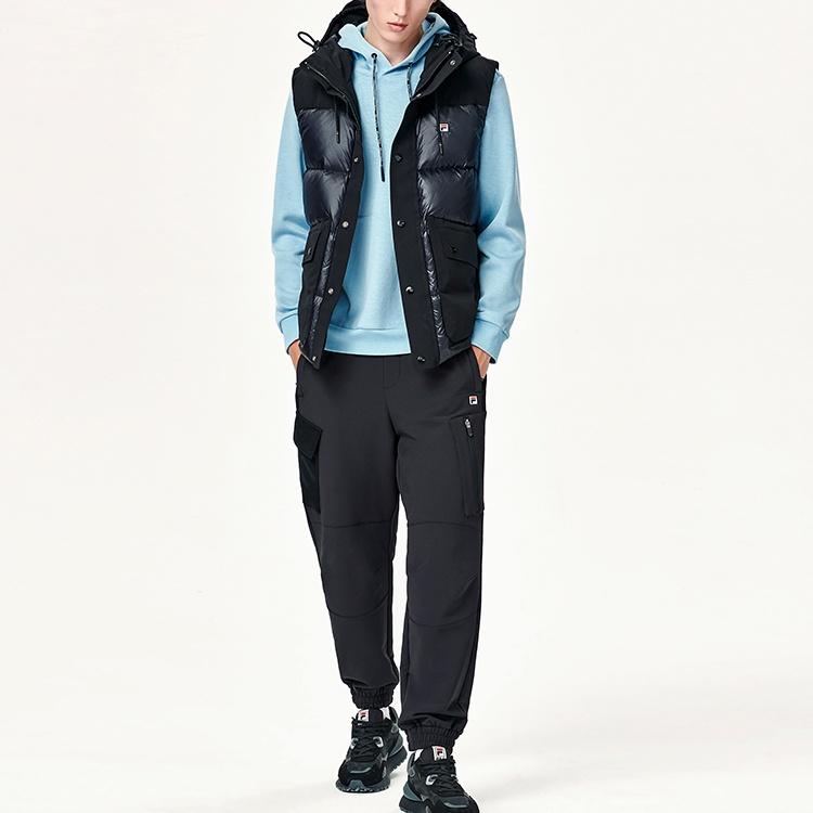 FILA Down Vests Men's Jet Black Hooded Non Detachable Moderate Other F11M148906F-BK