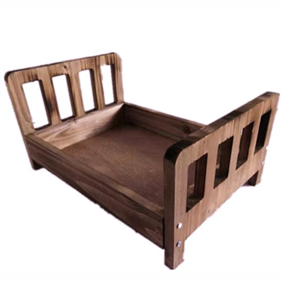 Детская кроватка для фотосъемки, съемный ретро-дизайн, деревянная гладкая поверхность, реквизит для кроватки для новорожденных для фото