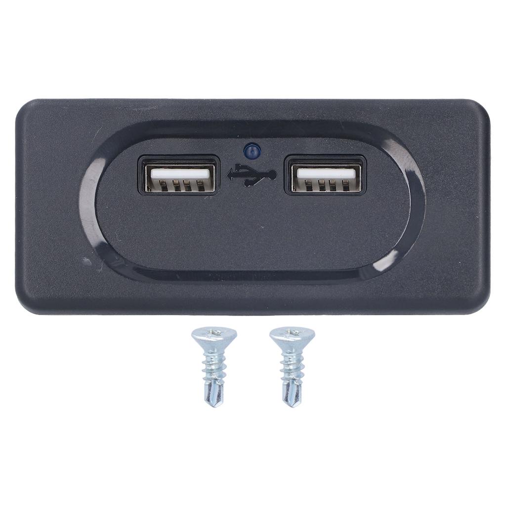 RV USB Charger High Speed Dual Port Intelligent Circuit Car Chargers Socket with Blue LED