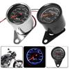 Universal Motorcycle Speedometer Black/ Chrome LED Light Odometer Speed Meter Gauge Mile For Harley Honda Cafe Racer Motorbike