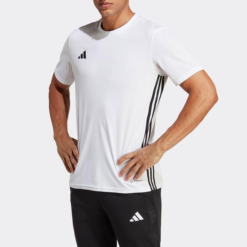 Adidas Таблица 23. Трикотажная футболка с короткими рукавами и круглым вырезом, мужские топы, белые H44526