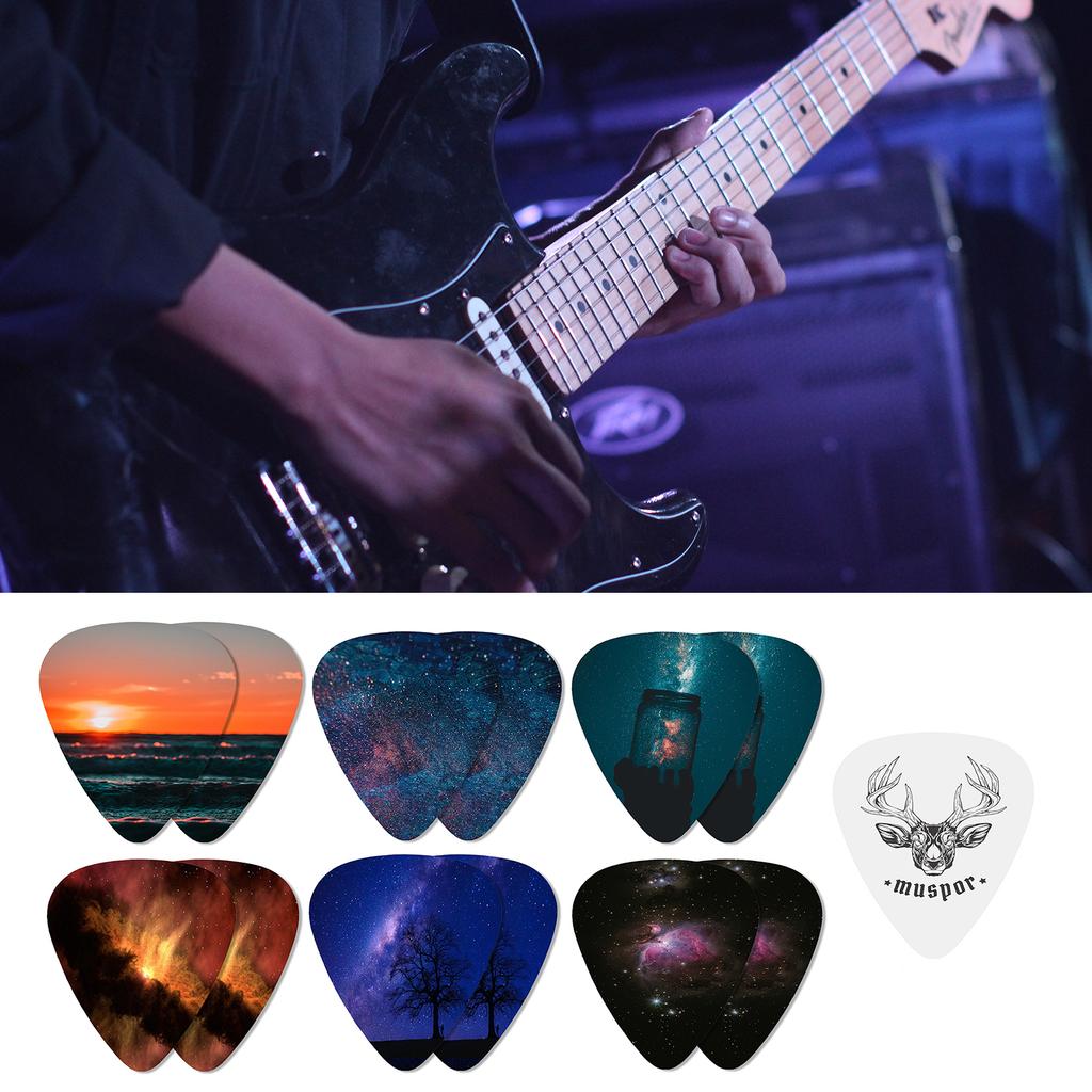 Muspor MX0299D 13 шт. целлулоидные медиаторы для гитары 0,71 мм разноцветные медиаторы с железной коробкой для хранения мюзиклов
