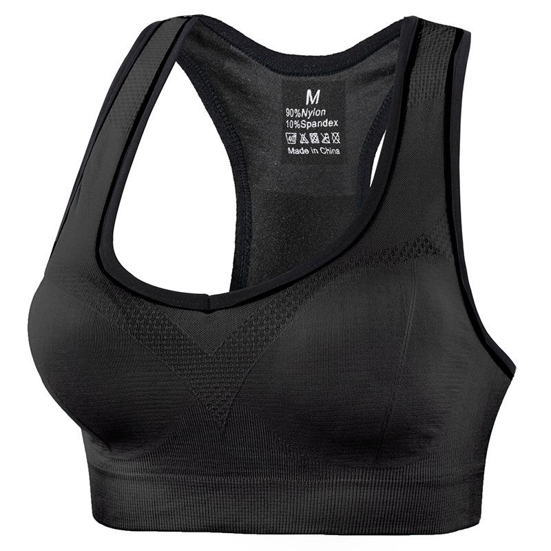 Fattened large-size hollow vest type exercise Spring and Autumn Yoga running high-intensity shock-proof exercise text