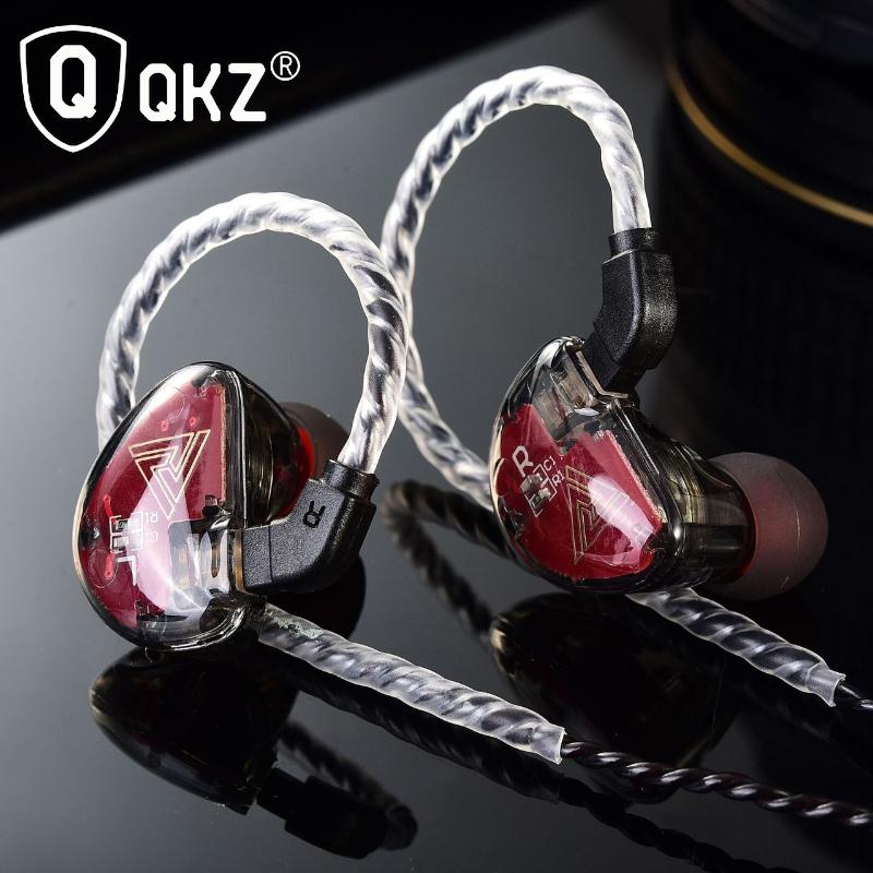 QKZ VK5 Flagship Headset In -ear Headphones 4 Unit Dynamic Bass Mobile Phone Line Control Metal Headset Earplug