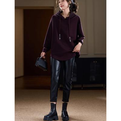 Модный кружевной худи для женщин на осень, свободный, большого размера, женский новый топ