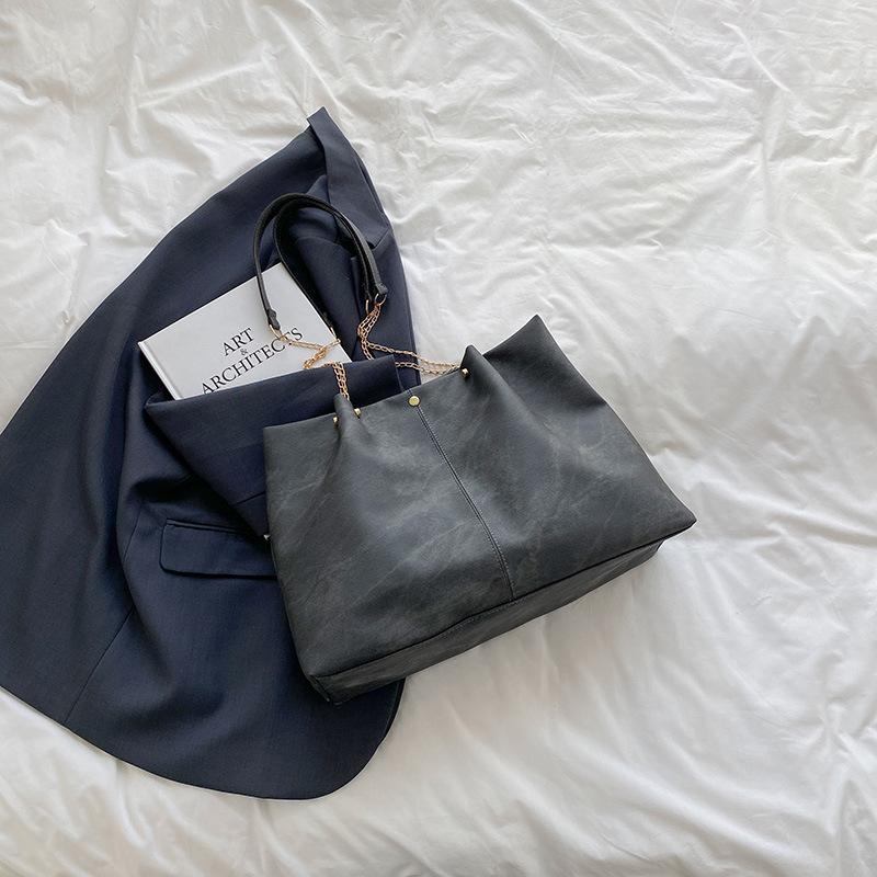 Модная сумка из мягкой кожи премиум-класса с цепочкой, повседневная сумка через плечо, большая вместимость, фактурная сумка через плечо