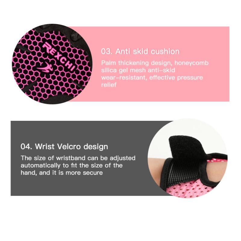 Перчатки для тренировок половинного пальца REXCHI, нескользящие, дышащие, перчатки для фитнеса, перчатки для велоспорта на открытом воздухе, защитное снаряжение для занятий спортом в помещении