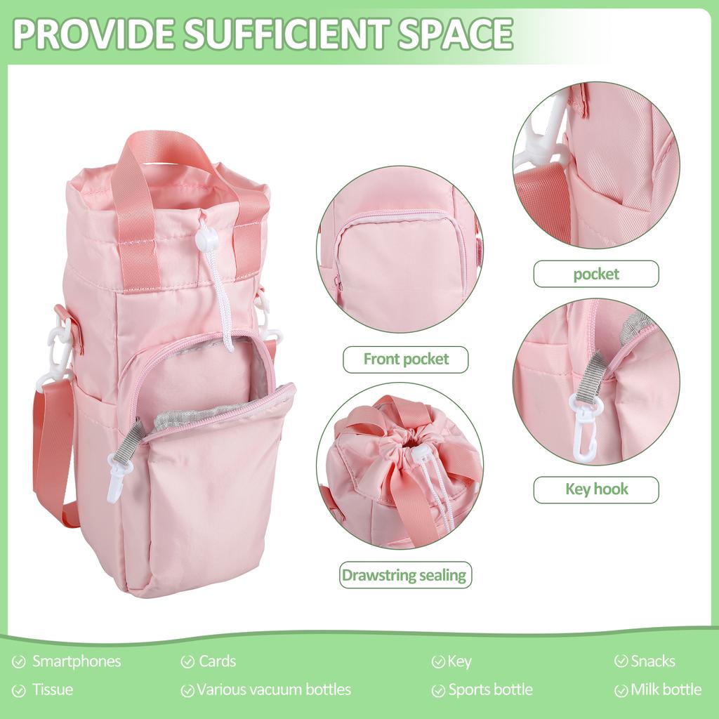 Портативная сумка для бутылок с водой, большая вместительная сумка для бутылок с карманами и регулируемым ремешком для Stanley Quencher, новая