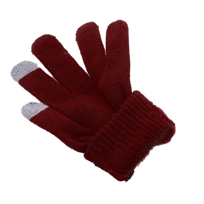 3pcs/set Fashion Plush-lined Knitted Caps Men Women's Winter Hats Scarves Touch Screen Gloves Thicken Warm Beanie Hat
