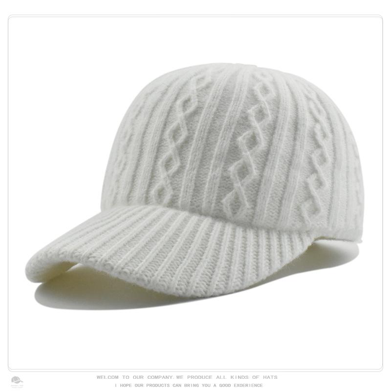 Women's Knit Baseball Cap Korean Japanese Style Face Slimming Thermal Winter Peaked Hat Versatile Fashion