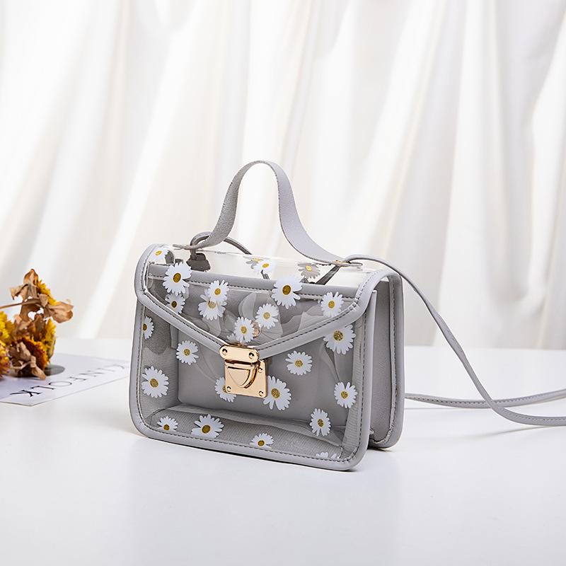 Korean-Style Transparent Crossbody Bag: Cute Women's Handbag with Lovely Print, Small & Fresh for 2024