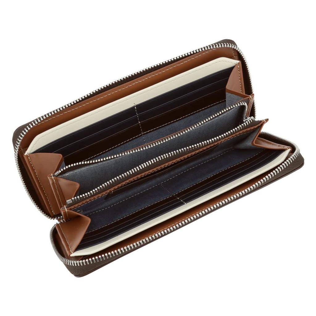 Takeo Kikuchi Men's Margo II Long Wallet with Round Zipper, Genuine Leather, Cowhide Leather, 05 Green, 780616