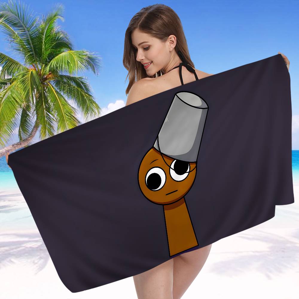 I-Incredibox S-Sprunki Аниме Пляжное Полотенце для Купания Мягкое Впитывающее Мочалка Детские Подарки для Детей Путешествия Кемпинг Спортзал