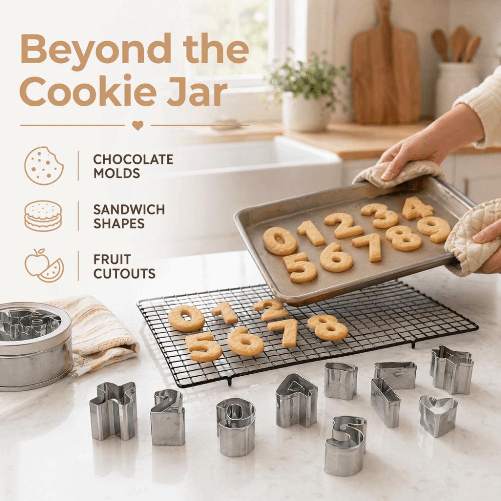 26pcs Stainless Steel Biscuit Number Mold Digital Geometry Number Pattern Mould Polymer Clay Craft