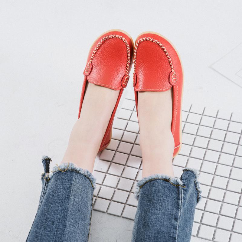 Модные женские туфли Zanpace из натуральной кожи, женские мокасины, мокасины для мам, мягкие повседневные женские туфли для вождения, балетки, туфли на платформе