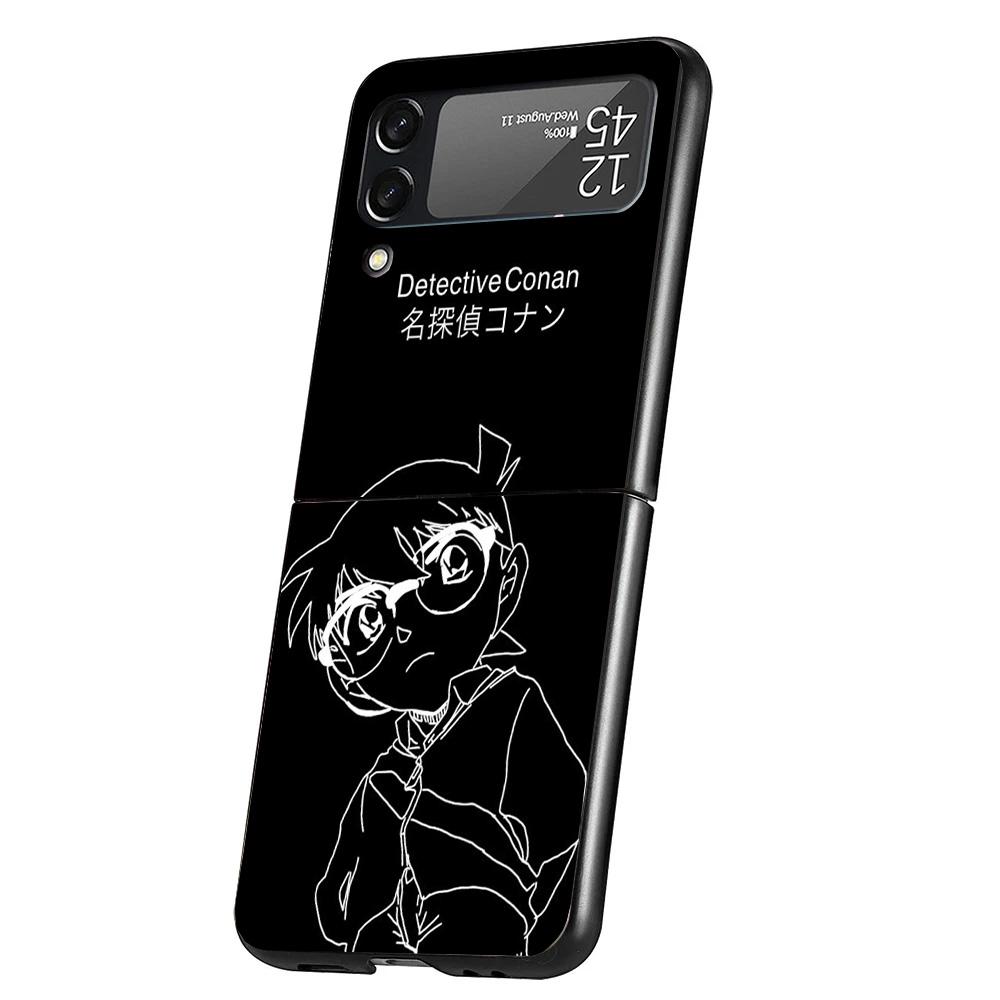 Аниме Чехол Conan для телефона Samsung Galaxy Z Flip 7 6 5 4 3 5G Flip7 Flip6 Flip5 Flip4 Flip3 Черный Fundas Shell Galaxy Z Fl