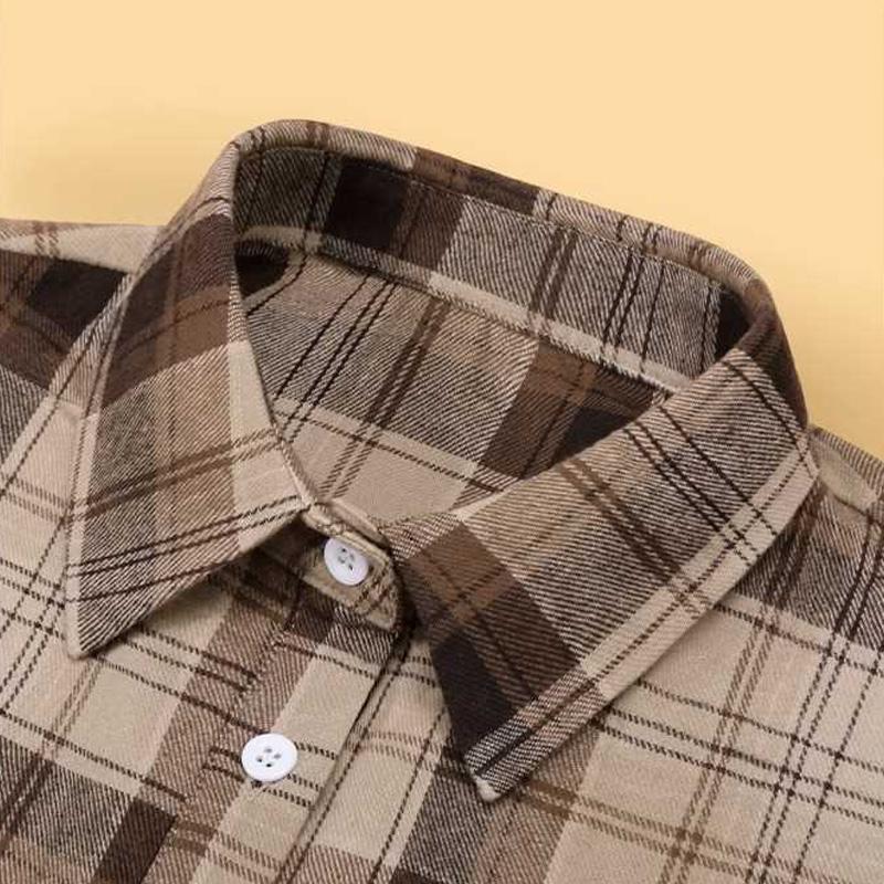 1Pc Fake Collar Leisure Travel Maillard Elegant Checkered Various Tops Shirt Lining Sweater Inner Layer Brown Tones